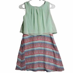 IZ BYER GIRL Dress Girls dress Size 16 Blue/Green Dress Sleeveless Dress